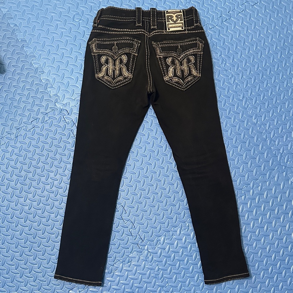 Rock Revival Black Jeans with Grey Stitching